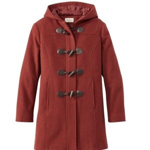 L.L.Bean Lambswool Duffel Coat in Hickory Heather